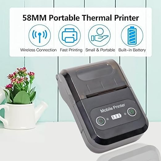 Mini Printer, Portable Inkless Thermal Pocket Photo Printer Built